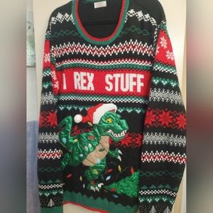 Holiday Time Men's I Rex Stuff Ugly Christmas Sweater Size 3X (54-56)